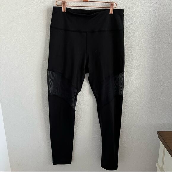 C&C California Black Mesh Detail High Waist Active Legging Pants Tights Large - Picture 1 of 11